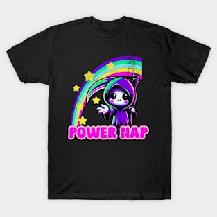 Funny Grim Reaper Power Nap Kawaii Pastel Goth Sarcastic T-Shirt